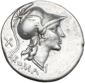 obverse: Anonymous. AR Denarius, 115 or 114 BC