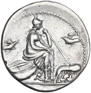 reverse: Anonymous. AR Denarius, 115 or 114 BC