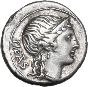 obverse: M. Herennius. AR Denarius, 108-107 BC