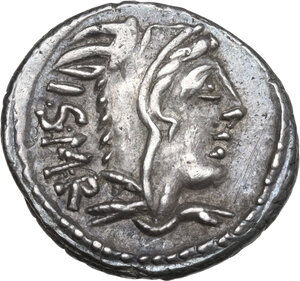 obverse: L. Thorius Balbus.. AR Denarius, 105 BC