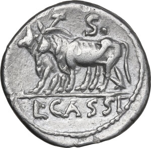 reverse: L. Cassius Caecianus. AR Denarius, 102 BC