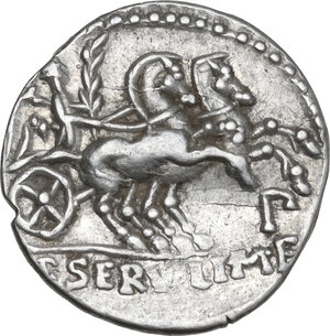 reverse: P. Servilius M.f. Rullus. . AR Denarius, 100 BC