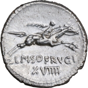 reverse: L. Calpurnius Piso Frugi.. AR Denarius, 90 BC