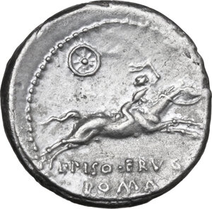 reverse: L. Calpurnius Piso Frugi.. AR Denarius, 90 BC