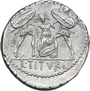 reverse: L. Titurius L. f. Sabinus.. AR Denarius, 89 BC