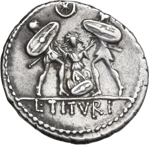 reverse: L. Titurius L. f. Sabinus.. AR Denarius, 89 BC