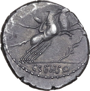 reverse: C. Marcius Censorinus. AR Denarius, 88 BC