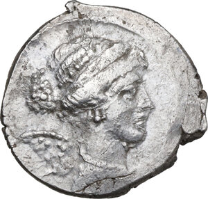 obverse: T. Carisius. AR Denarius, 46 BC