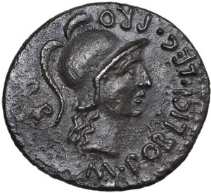 obverse: Cn. Pompeius Magnus with M. Poblicius. AR Denarius, Spain, 46-45 BC