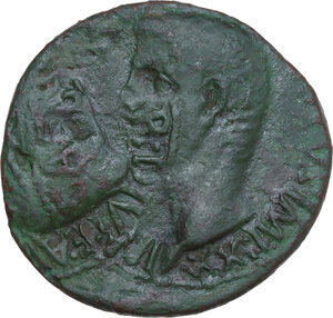 obverse: Augustus (27 BC - 14 AD).. AE As, 11-12 AD