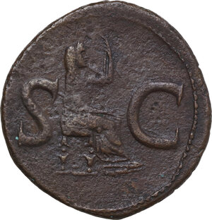 reverse: Divus Augustus (died 14 AD).. AE As. Struck under Tiberius