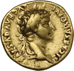 obverse: Tiberius (14-37).. AV Aureus 