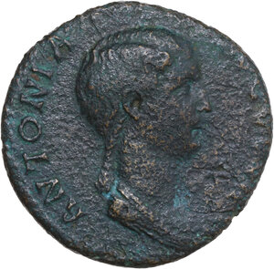obverse: Antonia, daughter of Mark Anthony and Octavia (died 45 AD).. AE Dupondius, 41-42 AD