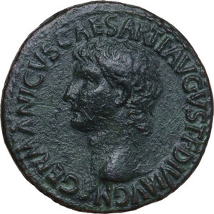 obverse: Germanicus (died 19 AD).. AE As, Rome mint, 37-38 AD