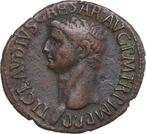 obverse: Claudius (41-54).. AE As, Rome mint, 50-54