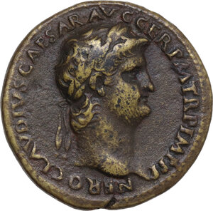 obverse: Nero (54-68).. AE As, Rome mint, 62-68