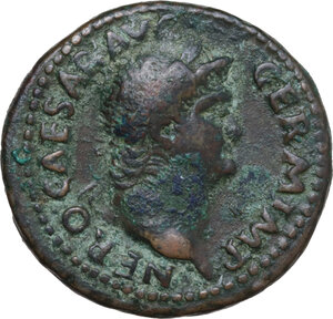 obverse: Nero (54-68).. AE As. Rome mint, 65 AD
