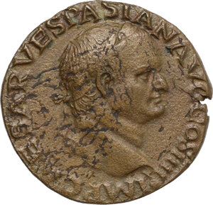 obverse: Vespasian (69-79).. AE As, Lugdunum mint, 72 AD