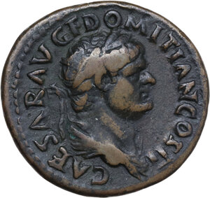 obverse: Domitian as Caesar (69-79).. AE As, Rome mint, 73-74