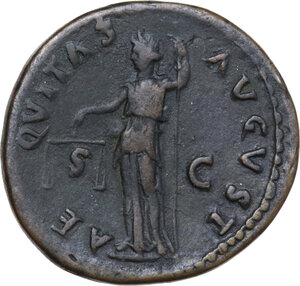 reverse: Domitian as Caesar (69-79).. AE As, Rome mint, 73-74