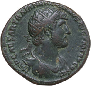 obverse: Hadrian (117-138).. AE Dupondius
