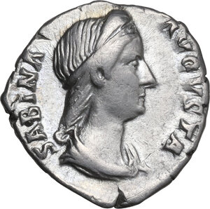 obverse: Sabina, wife of Hadrian (died 137 AD).. AR Denarius. Rome mint, c. 136-137/8 AD