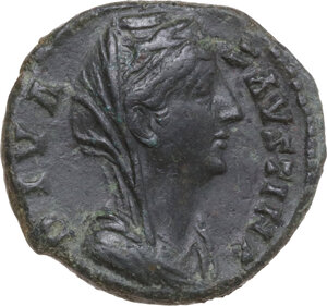 obverse: Diva Faustina I, wife of Antoninus Pius (died 141 AD).. AE As, Rome mint. 146-161