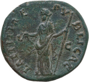 reverse: Faustina II, wife of Marcus Aurelius (died 176 AD).. AE As. Struck under Antoninus Pius, 145-146