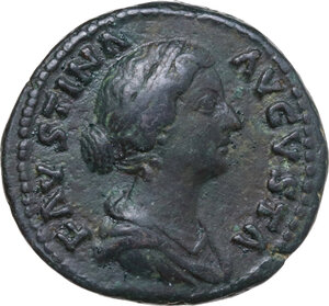 obverse: Faustina II (died 176 AD).. AE As, Rome mint, 161-162 AD