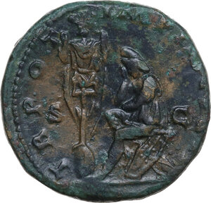 reverse: Lucius Verus (161-169).. AE Sestertius, Rome mint, struck under Marcus Aurelius, 165 AD