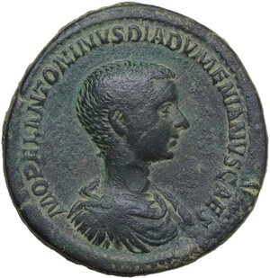 obverse: Diadumenian as Caesar (217-218).. AE Sestertius