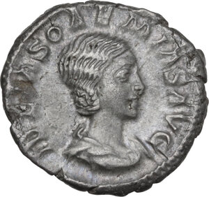 obverse: Julia Soaemias, mother of Elagabalus (died 222 AD).. AR Denarius. Struck under Elagabalus, 218-220
