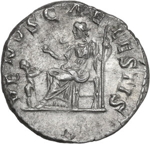 reverse: Julia Soaemias, mother of Elagabalus (died 222 AD).. AR Denarius, Rome mint, 218-220