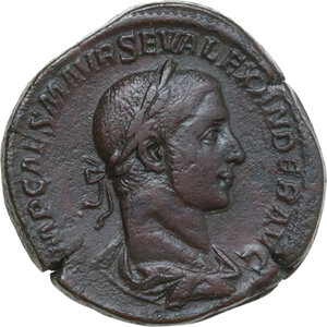 obverse: Severus Alexander (222-235 AD).. AE Sestertius. Rome mint, 226 AD
