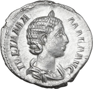 obverse: Julia Mamaea, mother of Severus Alexander (died 235 AD).. AR Denarius, Rome mint