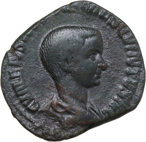 obverse: Hostilian as Caesar (251 AD).. AE Sestertius, Rome mint