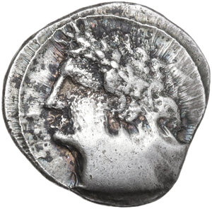 obverse: Etruria, Populonia.  Laureate Male Head Group.. AR 10-Asses, c. 300-250 BC