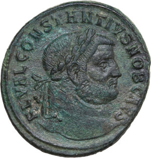 obverse: Constantius I as Caesar (293-305).. AE Follis, Thessalonica mint