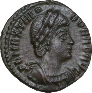 obverse: Theodora, second wife of Constantius I (293-306).. AE 16 mm, Treveri mint, before April 340 AD