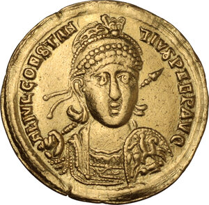 obverse: Constantius II (337-361).. AV Solidus, 355-361 AD. Antioch mint