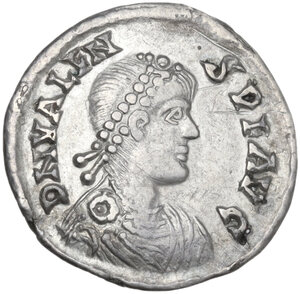 obverse: Valens (364-378).. AR/AE Fourreé Siliqua, Trier mint, 367-375