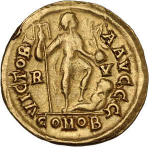 reverse: Honorius (393-423).. AV Solidus, Ravenna mint. Struck AD 402-406