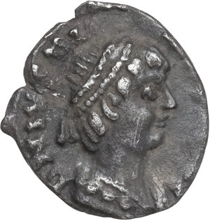 obverse: Ostrogothic Italy. Theoderic (493-526).. AR Quarter Siliqua. In the name of the Byzantine emperor Justin I. Ravenna mint. Struck 518-526 AD