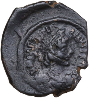 obverse: Justin I (518-527).. AE 8 Nummi. Thessalonika mint