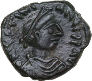 obverse: Justinian I (527-565).. AE Pentanummium. Theoupolis (Antioch) mint. Struck c. 551-560