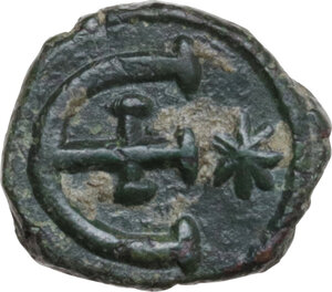 reverse: Justinian I (527-565).. AE Pentanummium. Theoupolis (Antioch) mint. Struck c. 551-560