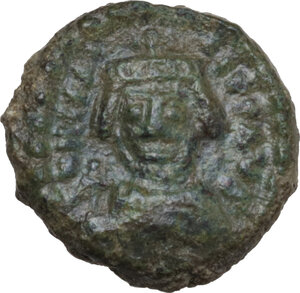 obverse: Heraclius (610-641).. AE Decanummium. Catania mint. Dated RY 1 (619/20 AD)