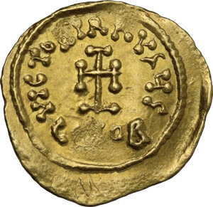 reverse: Constans II (641-668).. AV Tremissis. Constantinople mint, 641-666 AD