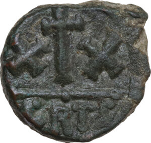 reverse: Constans II (641-668).. AE Half follis, Carthage mint, 647-652