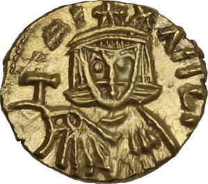 obverse: Michael II the Amorian, with Theophilus (820-829).. AV Tremissis. Syracuse mint. Struck 821-829